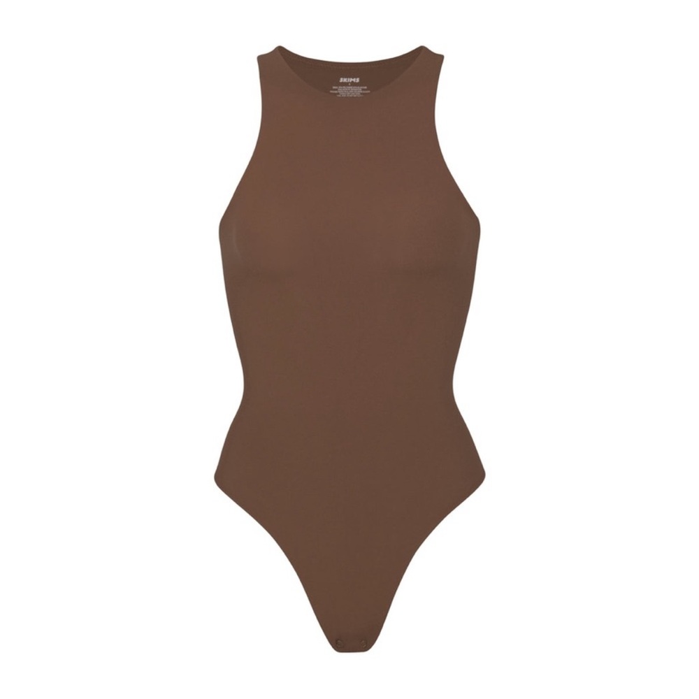 🤎SKIMS FITS EVERYBODY HIGH NECK BODYSUIT IN JASPER S C4